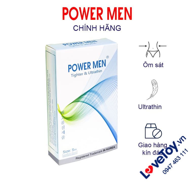 Bao Cao Su Power Men Tighter & Ultrathin Size 49mm Nhỏ Và Ôm Sát